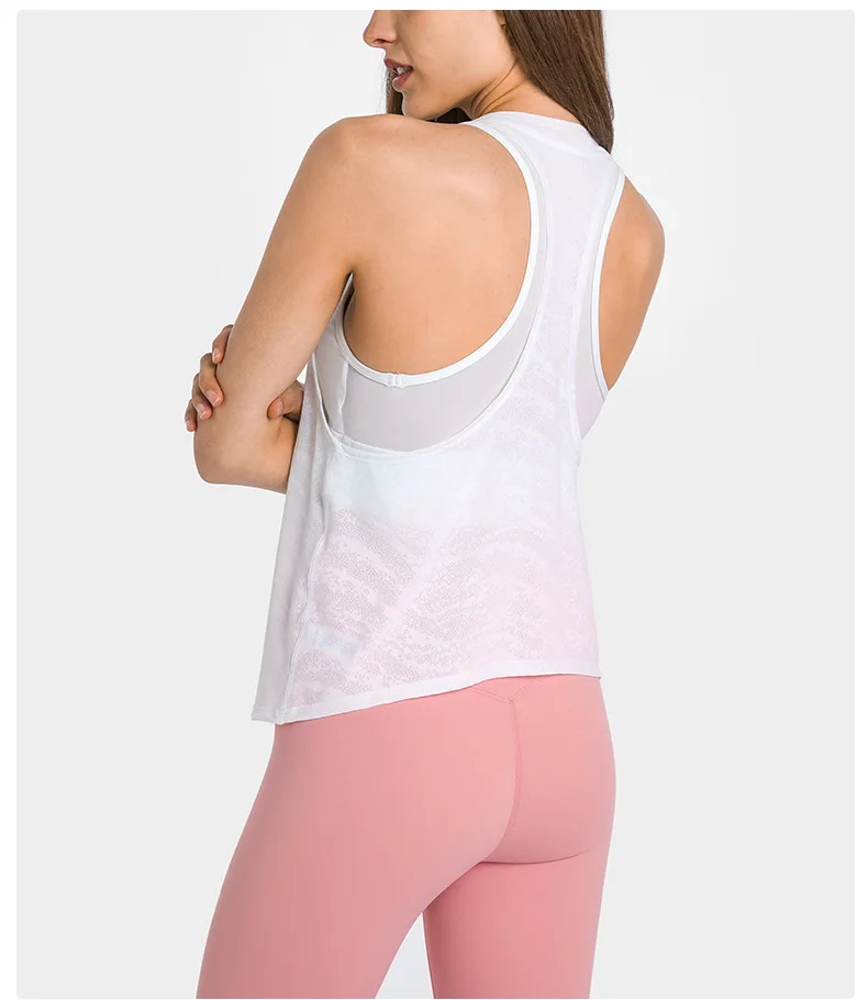 LuluWomens Clothing Yoga Tank Top Gym Sports Top Underwear Bra Outdoor Jogging Fitness Jacquard Fabric Crop Leisure Blouse Vest 3