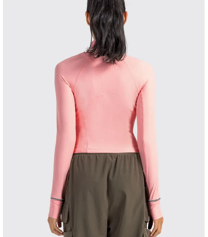 Flowing YOGA Outfits womens Clothing Gym Top Yoga Sport Outdoor Casual Jogging Crop Top Sportswear Women's Sports Jacket Long Sleeve Sweatshirts - Image 2