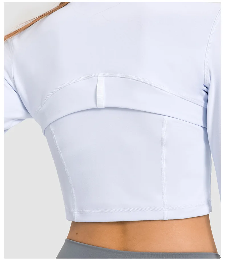 Women's Jacket Outerwear Suit for Fitness Gym Following Yoga Sport Stretch Slim Coat Jackets Stand-up Collar Windproof Zipper Crop Top - Image 6