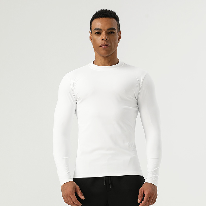 Nylon Fitness Wear Men's Long Sleeve Sports Elastic High Intensity Training Tights - Image 2